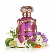 Perfume con notas de bergamota, pera, lirio de los valles, fresia, jazmín, musgo de roble, ámbar y almizcle