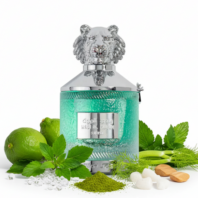 Perfume con notas de bergamota, verbena fresca, hinojo verde, hediona, té matcha, almizcle y maderas nobles