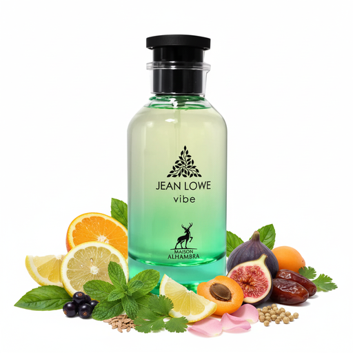 Perfume con notas de cidra, naranja, menta, limón, grosella negra, cilantro, albaricoque, albahaca, semillas de zanahoria, rosa de mayo, higos, dátiles y ambreta