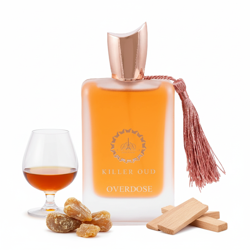 Perfume con notas de coñac, mirra y sándalo
