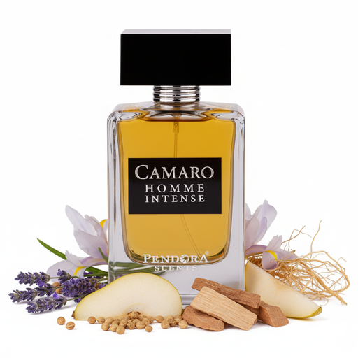 Perfume con notas de lavanda, ambreta, iris, pera, cedro de Virginia y vetiver