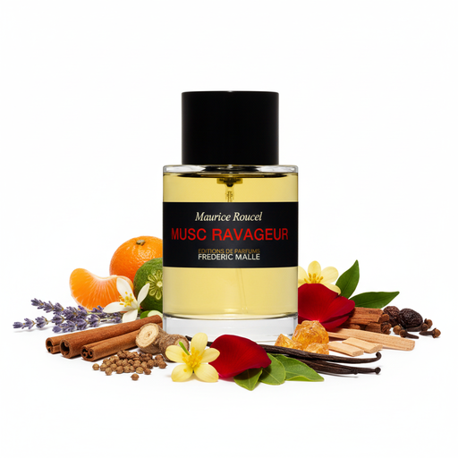 Perfume con notas de lavanda, naranja tangerina, bergamota, cilantro, neroli, canela, clavo, rosa, raíz de lirio, osmanto, almizcle, vainilla, haba tonka, ámbar, sándalo, cedro, pachulí, madera de gaiac y notas animales