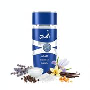 Perfume con notas de lavanda, pimienta negra, agua de coco, iris, acorde salino, vainilla e incienso