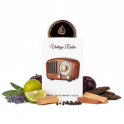 Perfume con notas de lavanda, salvia, bergamota, ciruela, palo santo, pimienta negra, sándalo y madera de oud