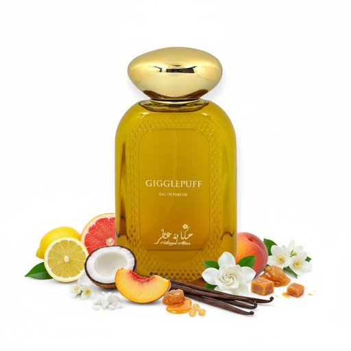 Perfume con notas de limón italiano, pomelo, coco cremoso, melocotón, vainilla bourbon, gardenia, jazmín, almizcle, benjuí, absoluto de vainilla y caramelo