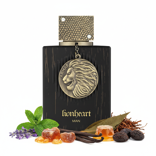 Perfume con notas de menta, lavanda, benzuí, vainilla, tabaco, miel y haba tonka