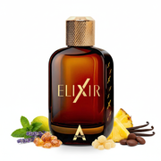 Perfume con notas de menta, lavanda, bergamota, ámbar, benjuí, piña, vainilla, haba tonka y almizcle