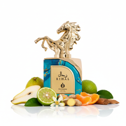 Perfume con notas de pera, bergamota, mandarina, jengibre, flor de azahar, Georgywood, almizcle, Ambrofix, Akigalawood y cedro