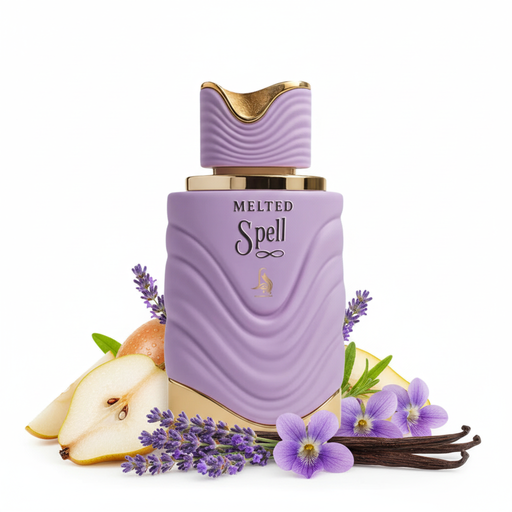 Perfume con notas de pera, lavanda, violeta y vainilla
