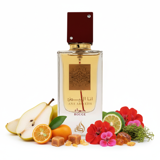 Perfume con notas de pera nashi, kumquat, bergamota, caramelo, geranio, ámbar gris, almizcle y musgo de roble