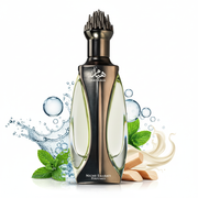 Perfume con notas marinas, acordes acuáticos cristalinos, matices frescos, notas limpias y ozónicas, almizcle suave y acordes amaderados elegantes