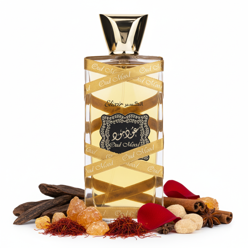 Perfume Elixir Oud Mood con ingredientes naturales