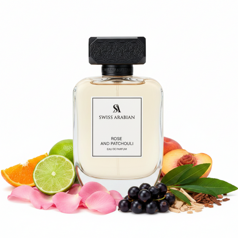 Rose and Patchouli Swiss Arabian - Fond Alb