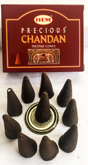 Precious Chandan Conos de Incienso HEM 25gr (10 conos)