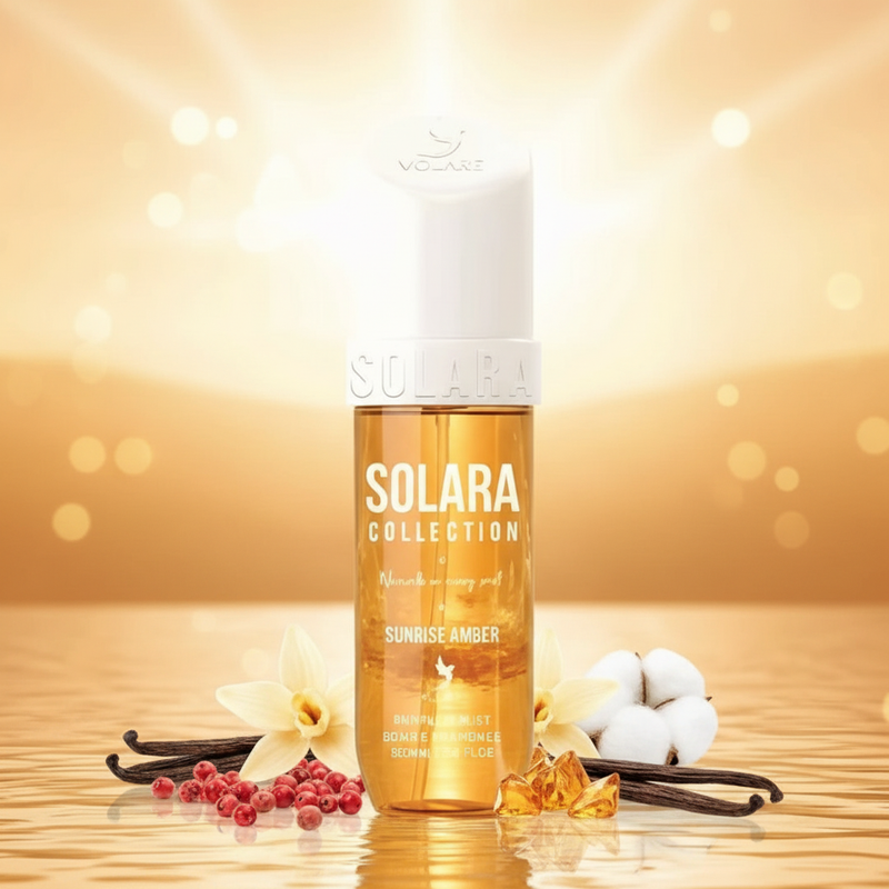 Solara Sunrise Amber Body Mist VOLARE 90ml - Colorful Background