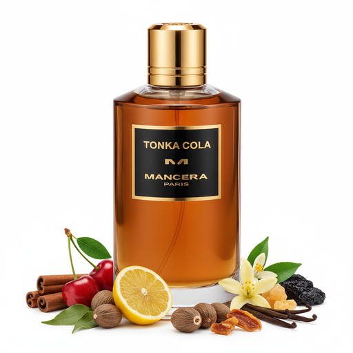 Tonka Cola Mancera amber perfume bottle with spicy gourmand notes