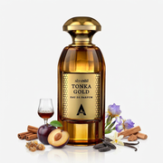 Tonka Gold sobre fondo blanco con sus notas olfativas